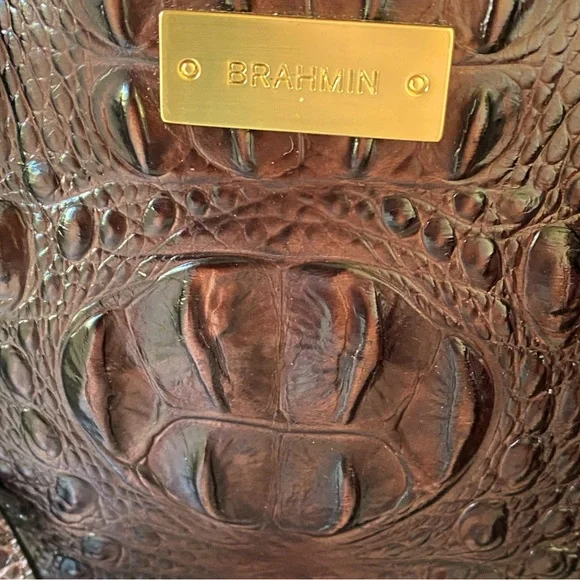 HOST PICK  BRAHMIN BROWN GATOR SHOULDER BAG - Picture 4 of 8